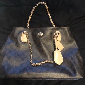 Coach leather monogram shoulder bag